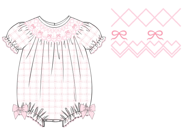 Hand Smocked Bow Bubble