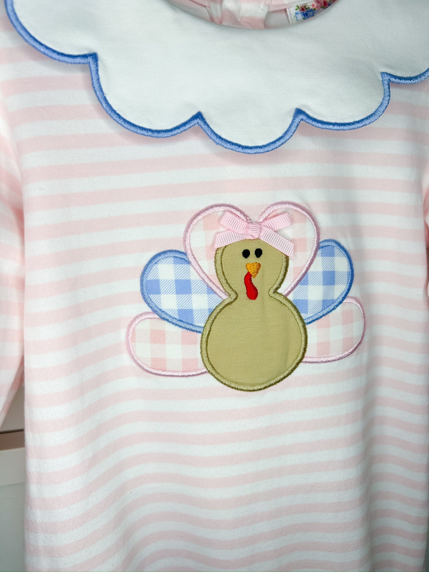 Gingham Appliqué Turkey Romper