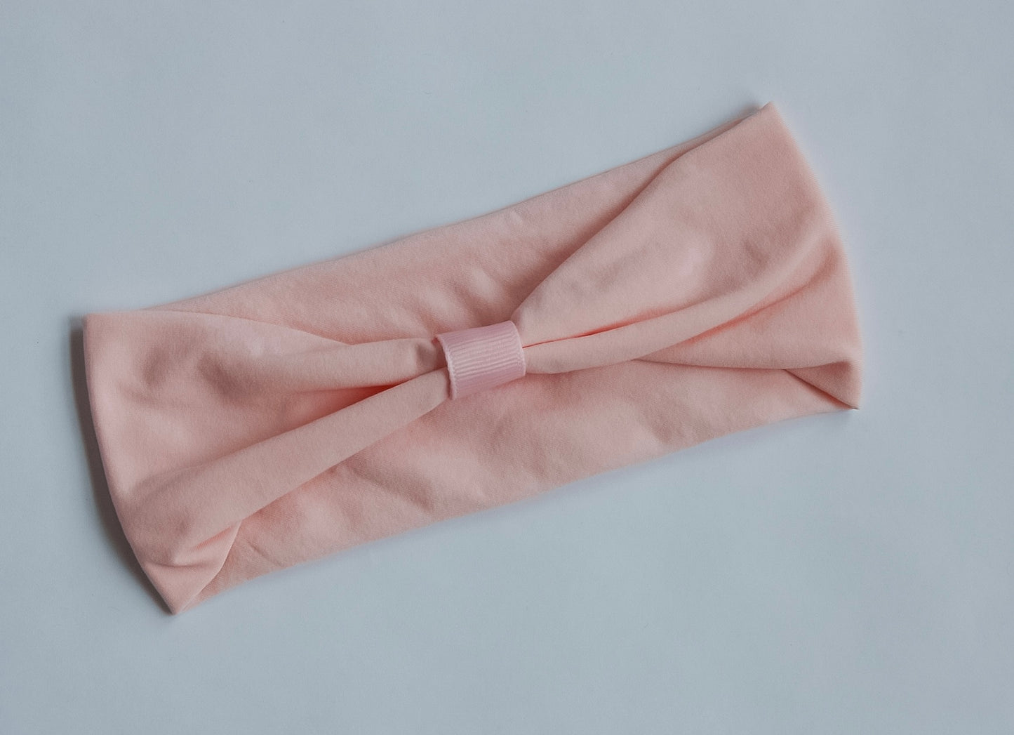 Wide Pantyhose Headband. Just add a Bow! (Light pink & White)