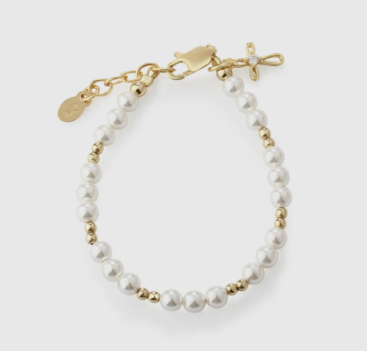 14K Gold-Plated Baby Cross Mae Bracelet