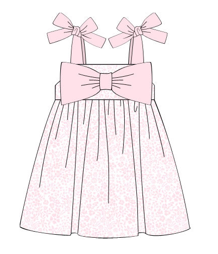 Pink Floral Bow Dress