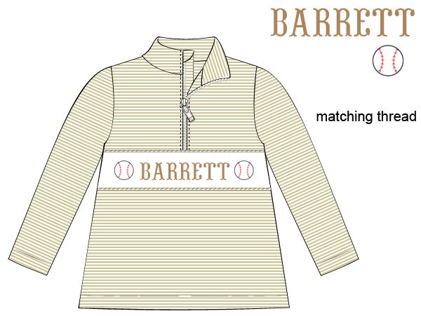 Pre-Order Tan Custom Hand Smocked Game Day Pullover (Football & Baseball)