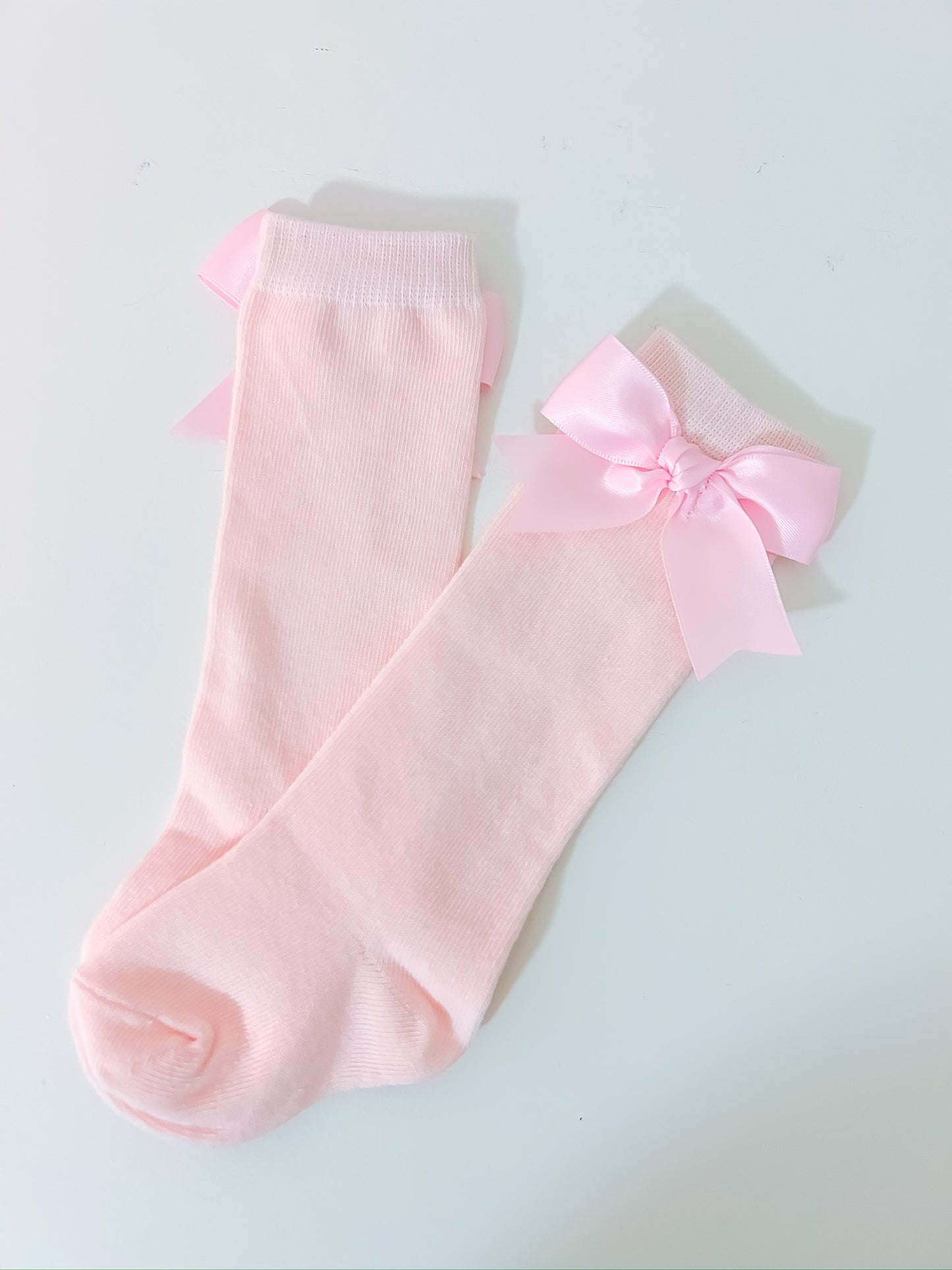 Knee High Pink Bow Socks