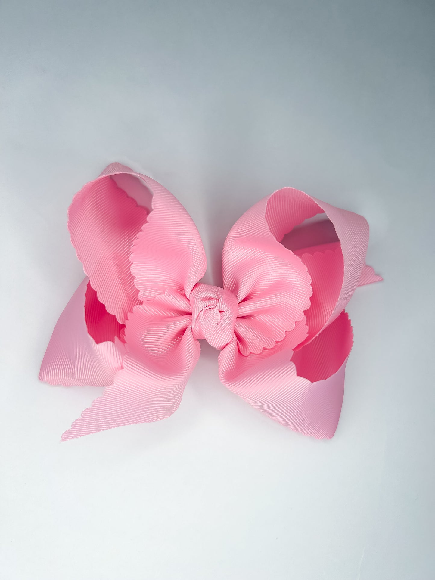 Scalloped Edge Bow (Pink, Light Pink, Blue, White, Red) 5.5”