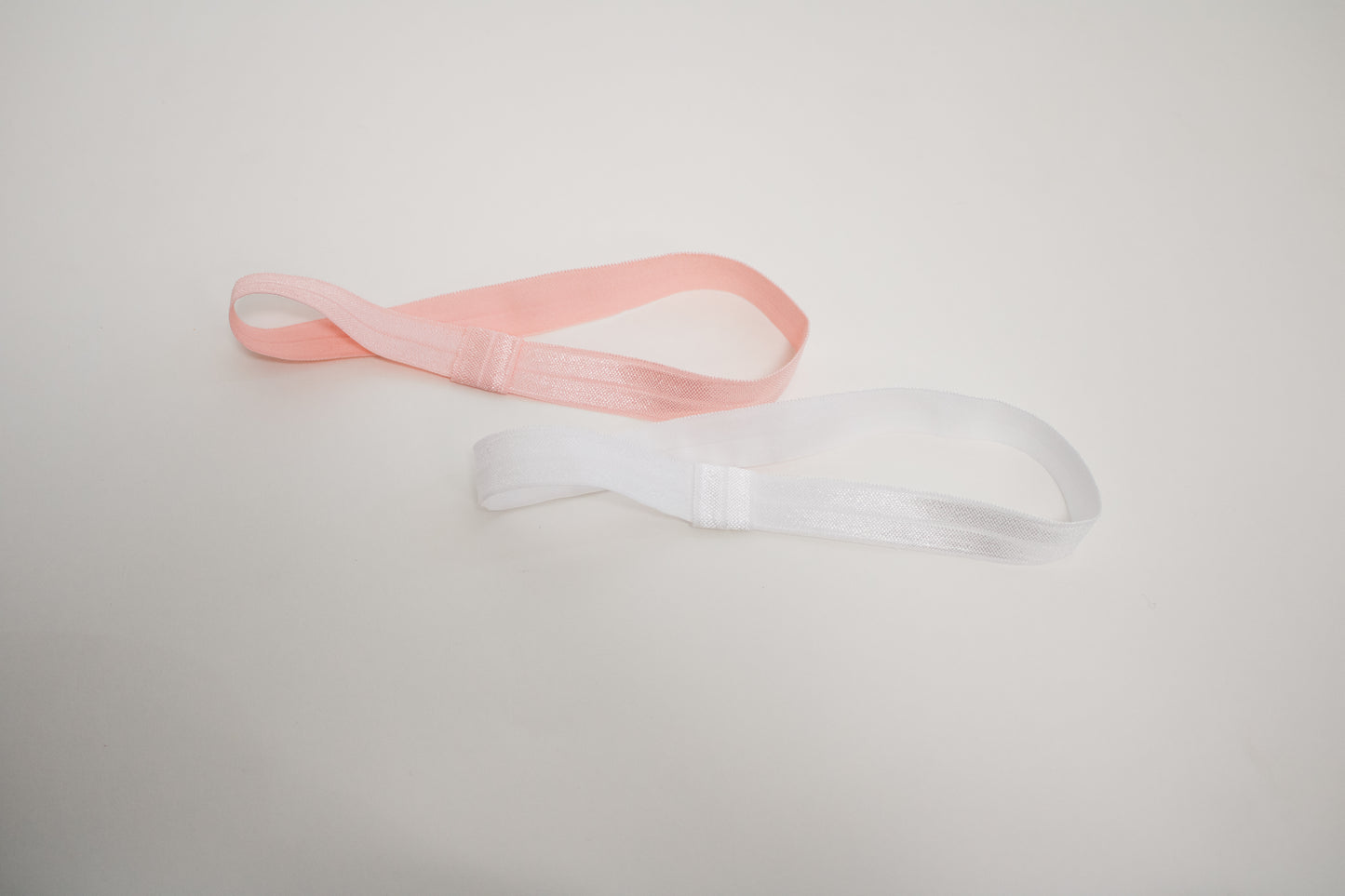 Add-a-Bow Skinny Elastic Headband (Pink and White)