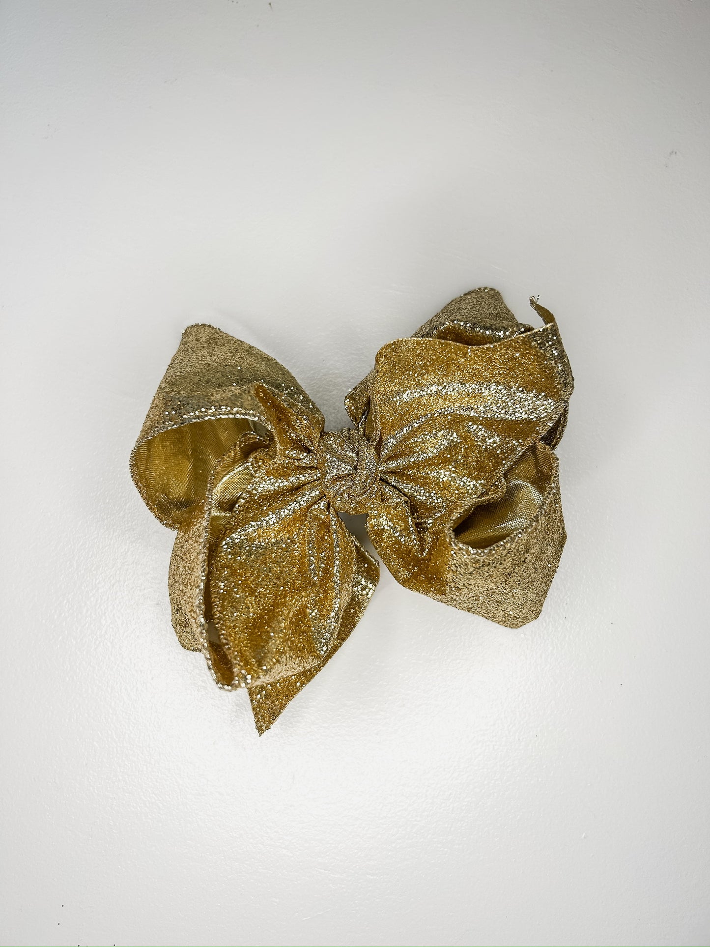 Gold Glitter Metallic Bow 5.5”