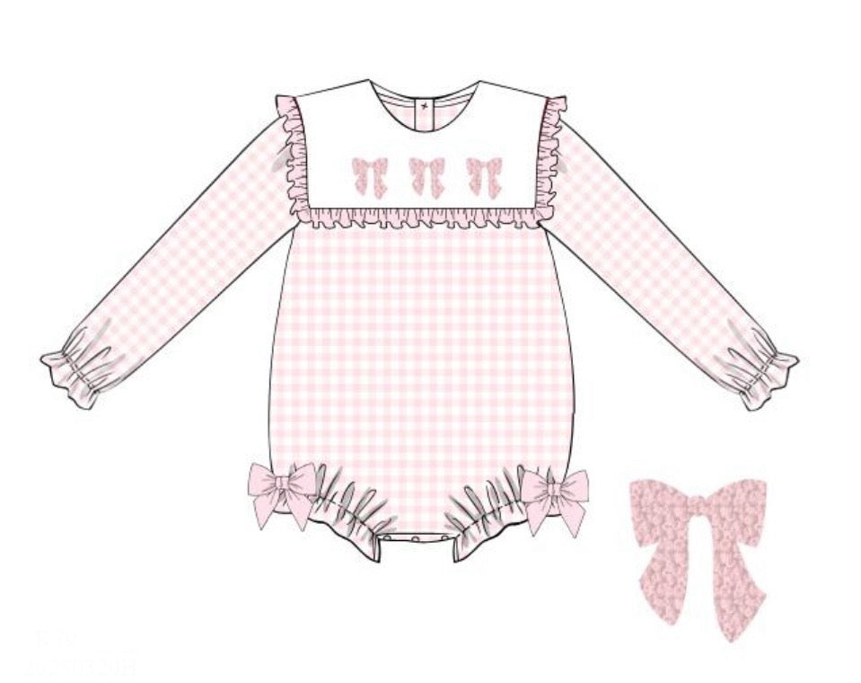 French Knot Bows Gingham Bubble