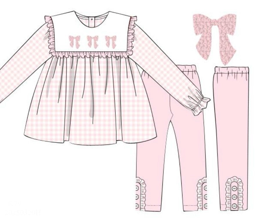 French Knot Bows Gingham Set