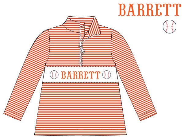 Pre-Order Orange Custom Hand Smocked Game Day Pullover (Football & Baseball)