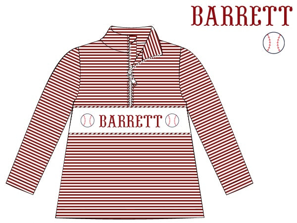 Pre-Order Maroon Custom Hand Smocked Game Day Pullover (Football & Baseball)