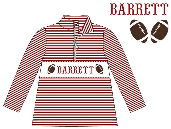 Pre-Order Maroon Custom Hand Smocked Game Day Pullover (Football & Baseball)