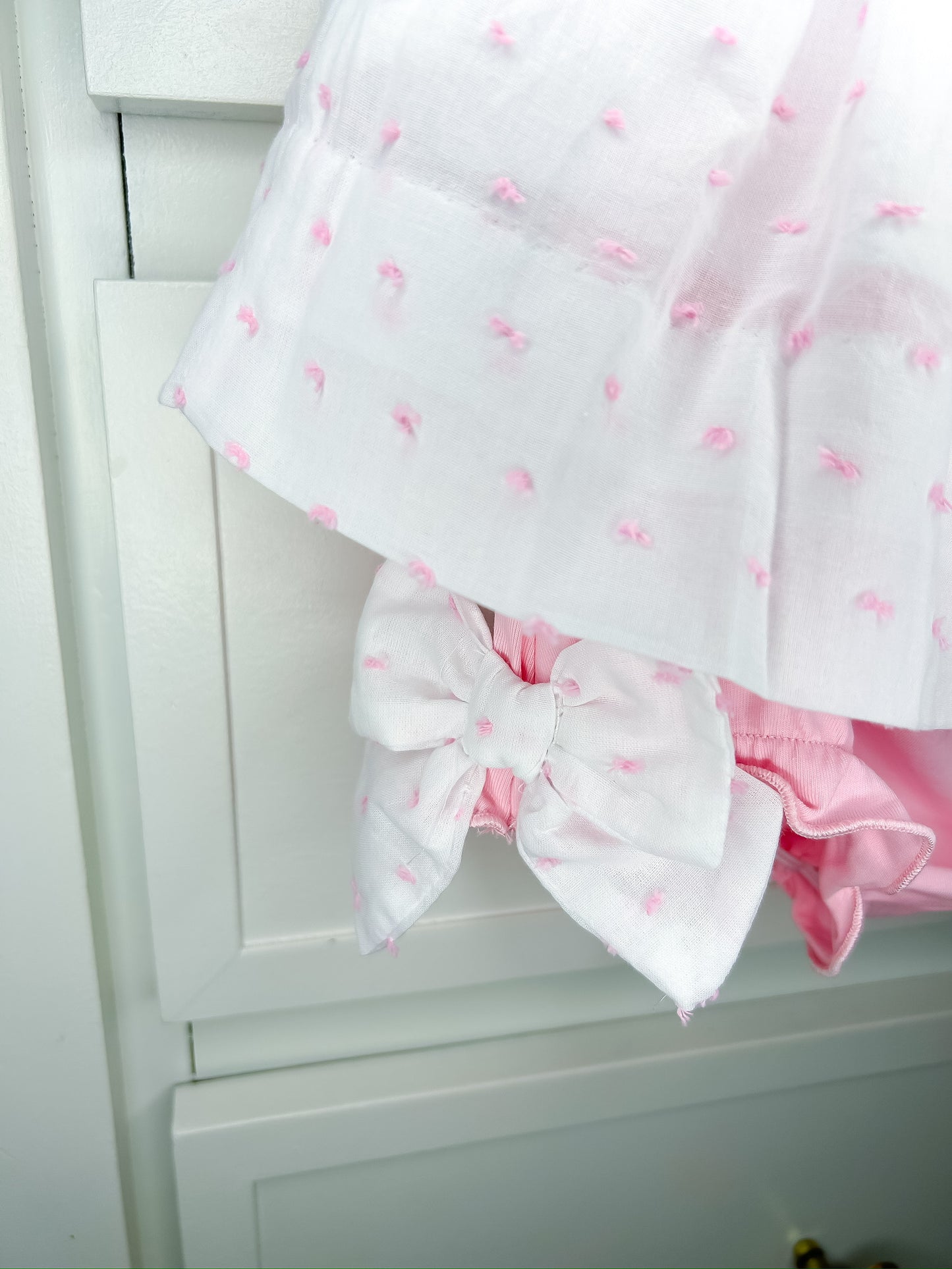 Hand Smocked Big Sister Swiss Dot Set