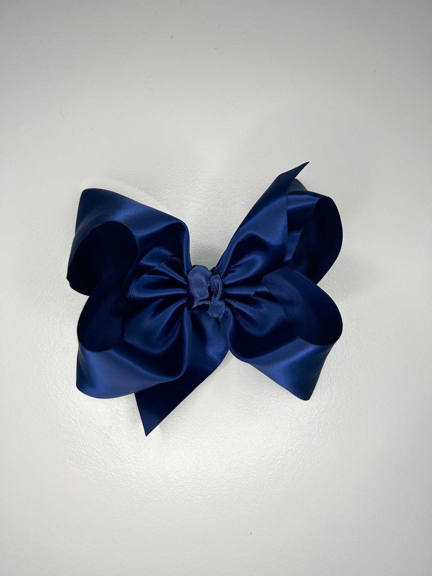 5.5” Navy Satin Bow on Clip