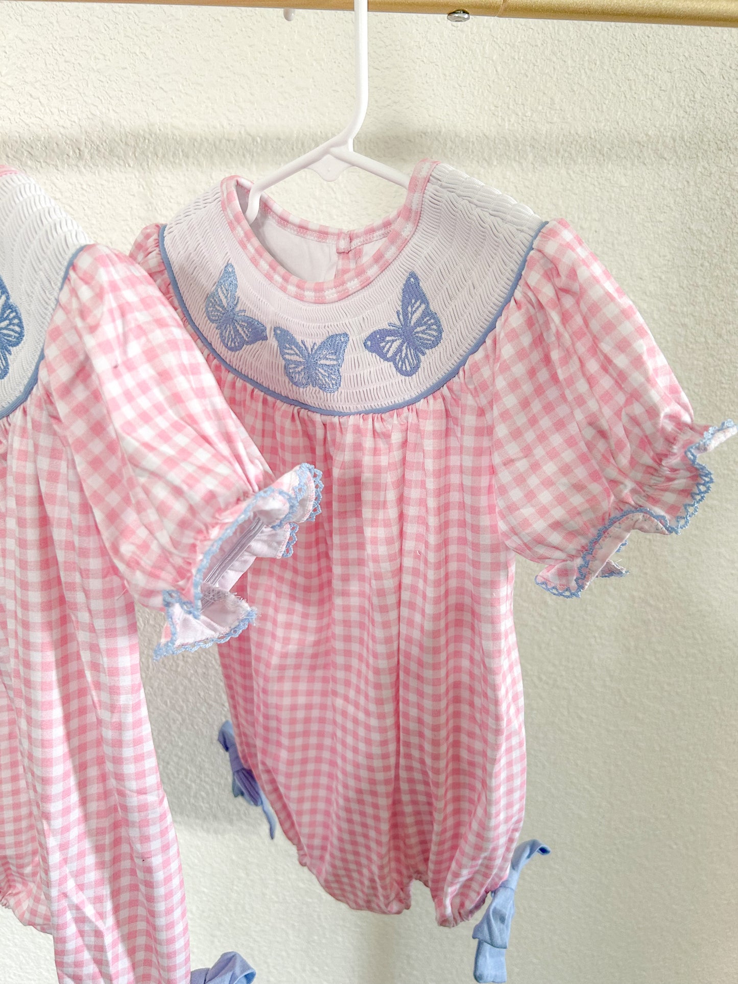 Smocked Butterfly Bubble Romper