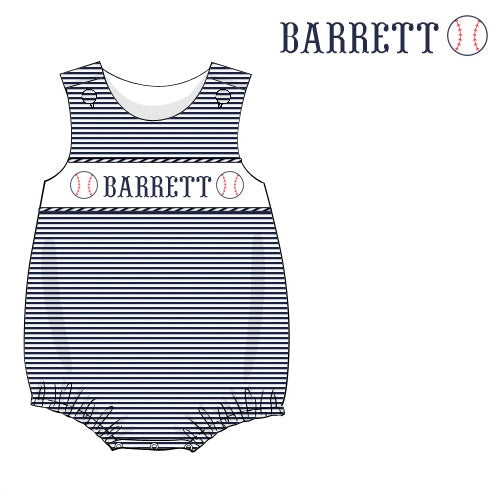 Pre-Order Navy Blue Custom Hand Smocked Game Day Bubble (Football & Baseball)