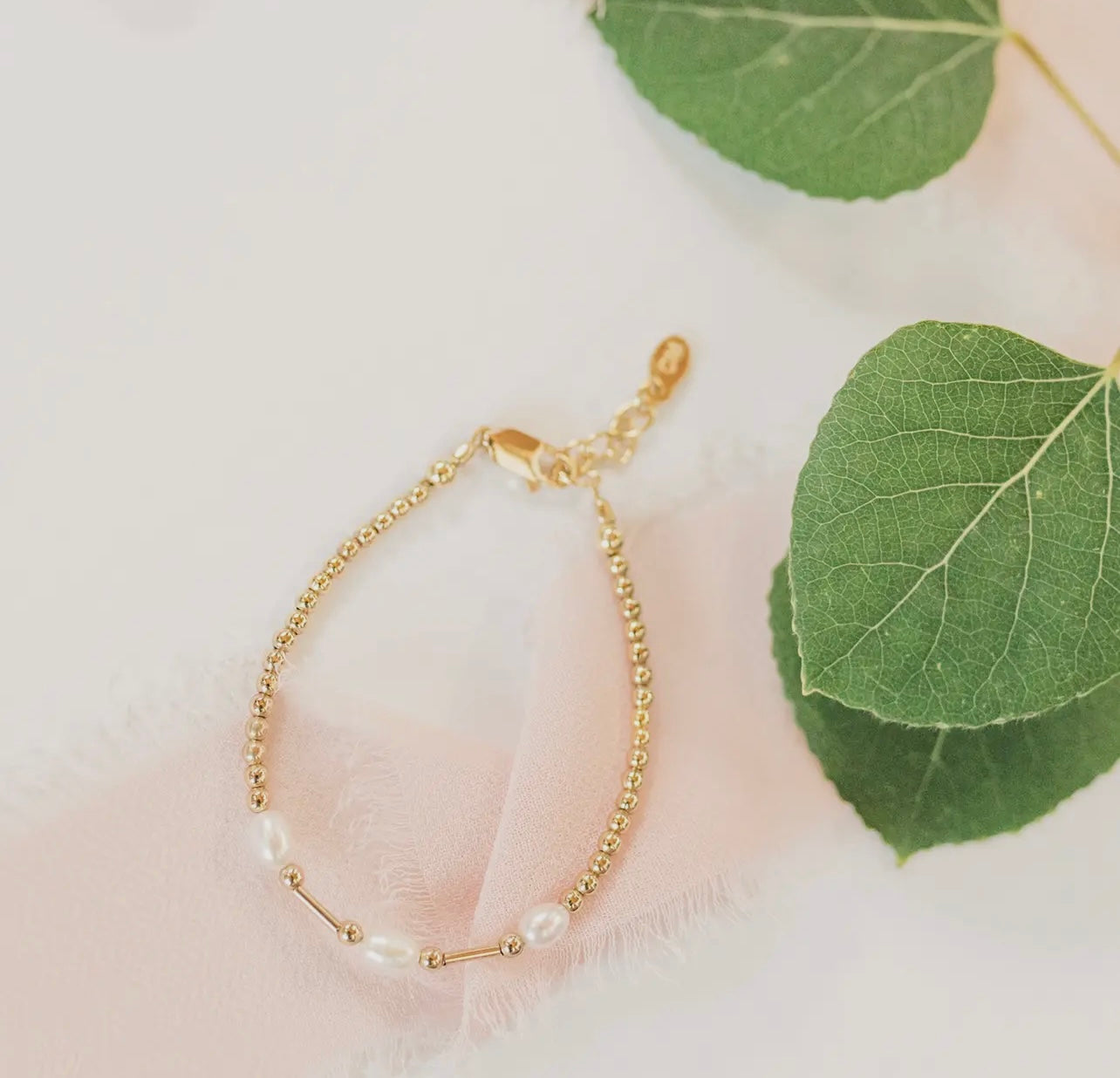 14K Gold-Plated Pearl Baby Emery Bracelet
