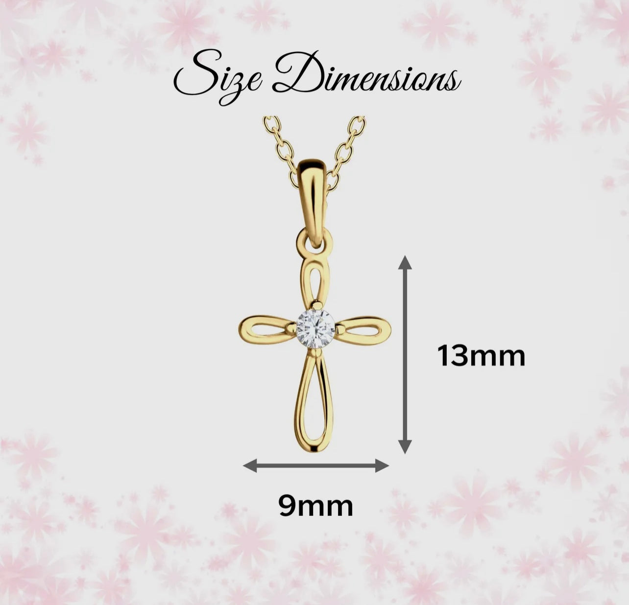 14K Gold-Plated Kids Cross Necklace (14 inch)