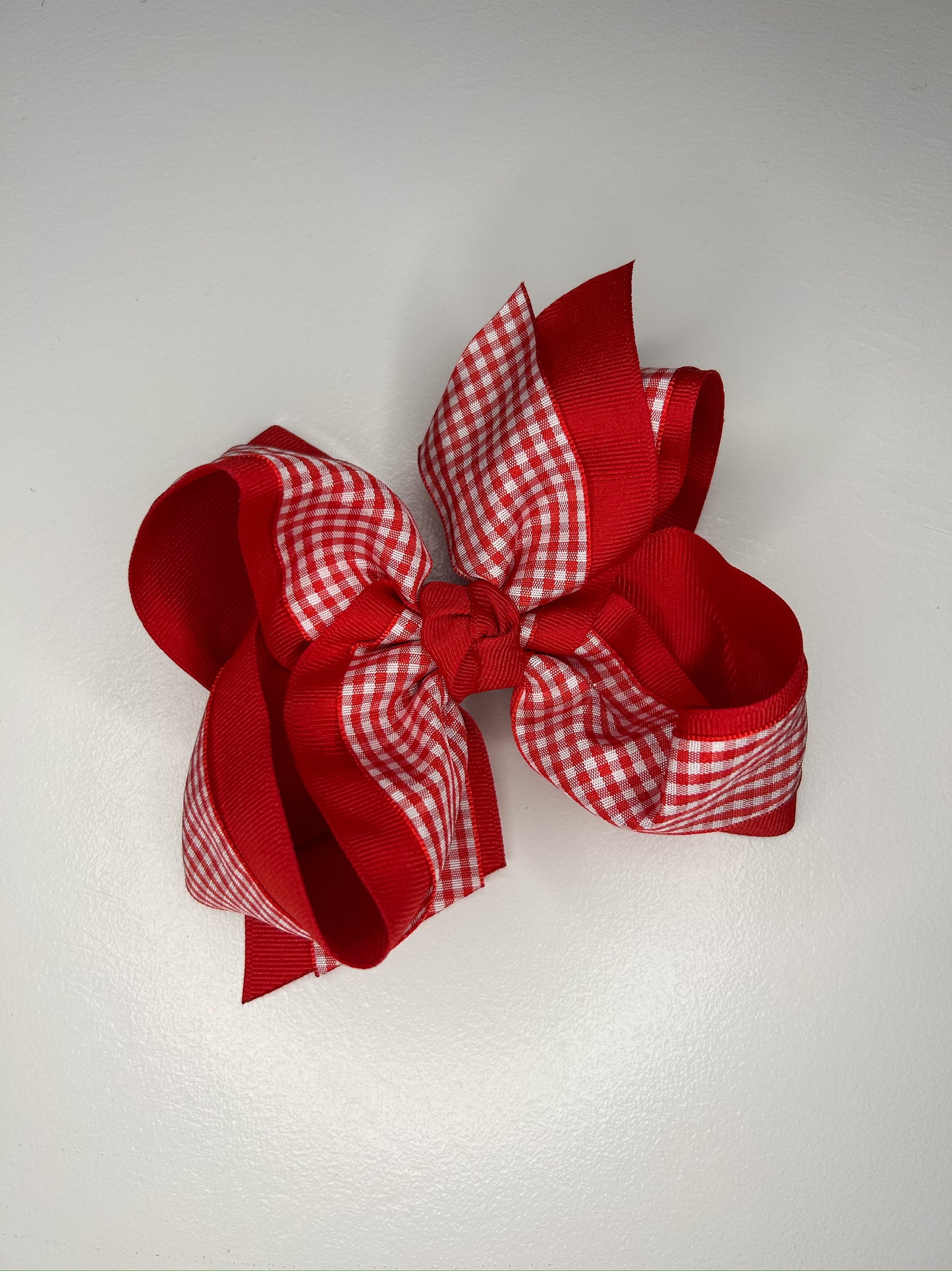 5.5” Layered Red Gingham Bow