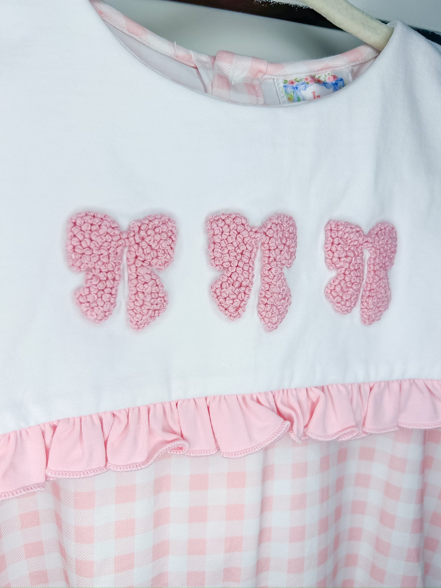 French Knot Bows Gingham Bubble