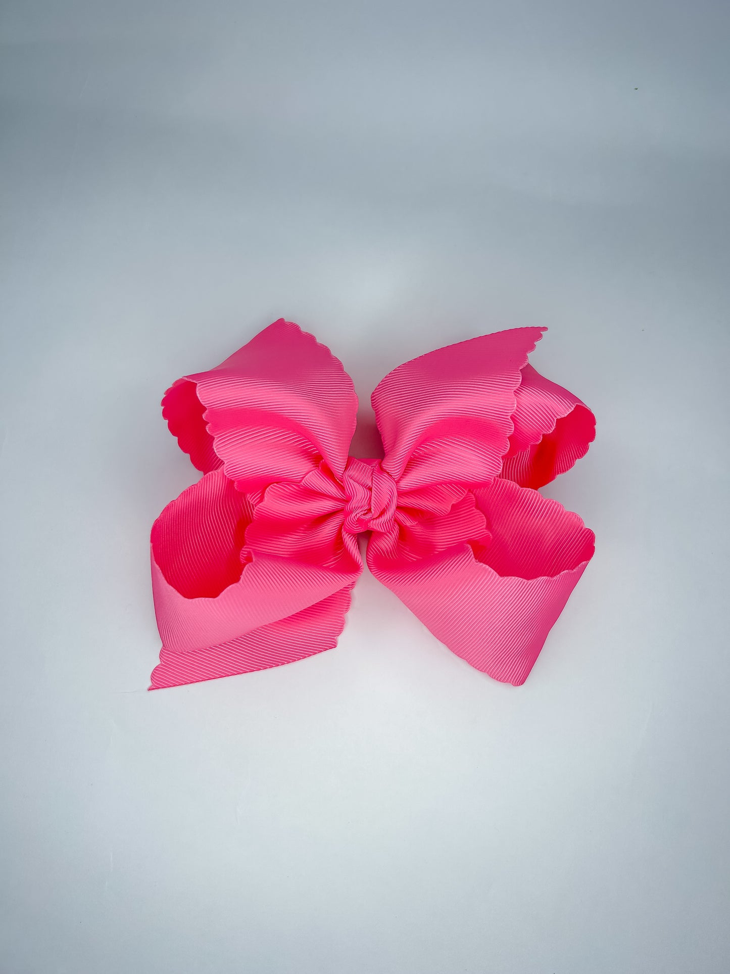 Scalloped Edge Bow (White, Pink, Hot Pink) 5.5”