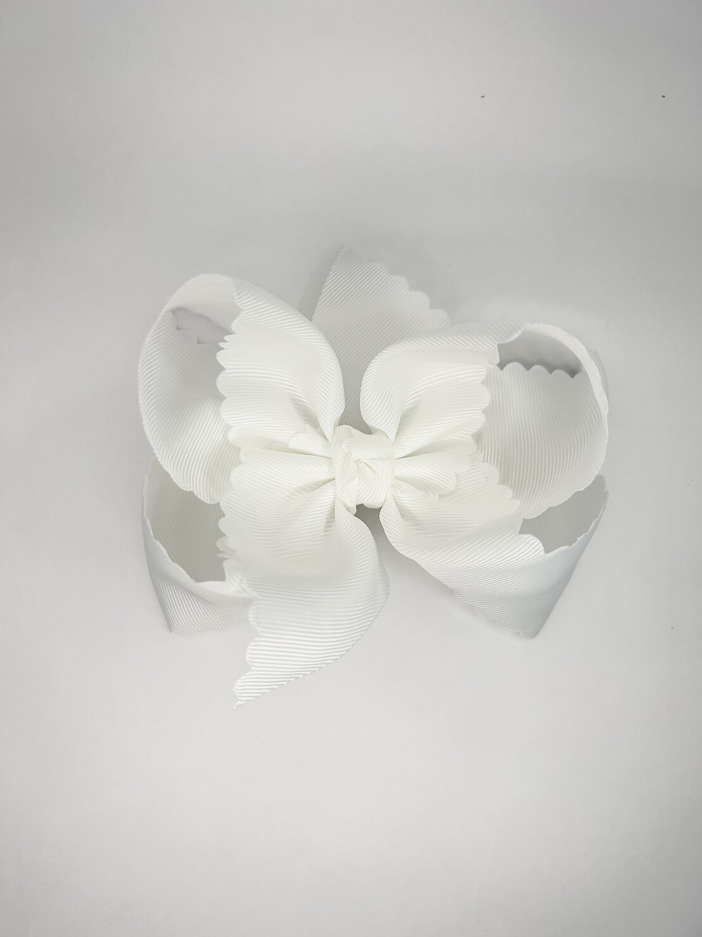 Scalloped Edge Bow (White, Pink, Hot Pink) 5.5”