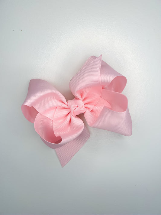 5.5” Pink Signature Grosgrain Bow on Clip