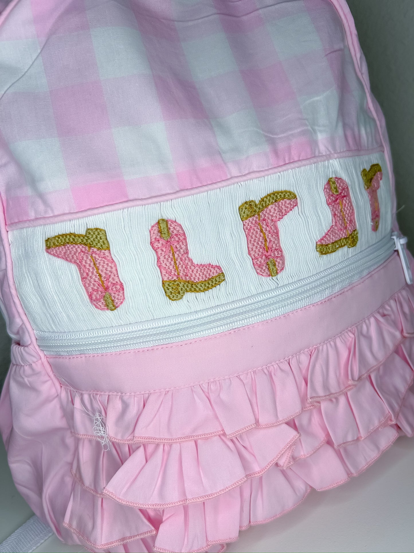 Hand Smocked Boots and Gingham Full Set