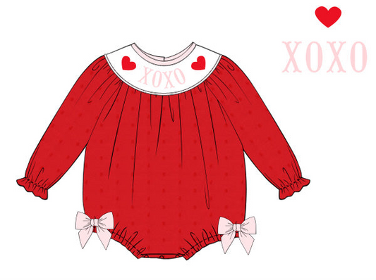 *Pre-Order* XOXO Hand Smocked Res Swiss Dot Bubble (ETA January)
