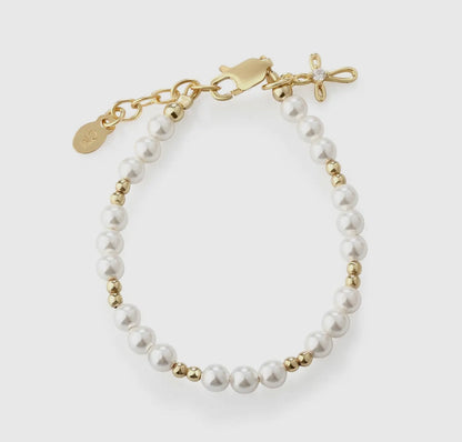 14K Gold-Plated Baby Cross Mae Bracelet