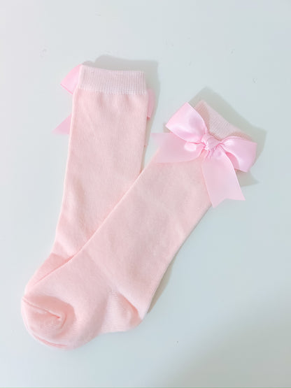 Knee High Pink Bow Socks
