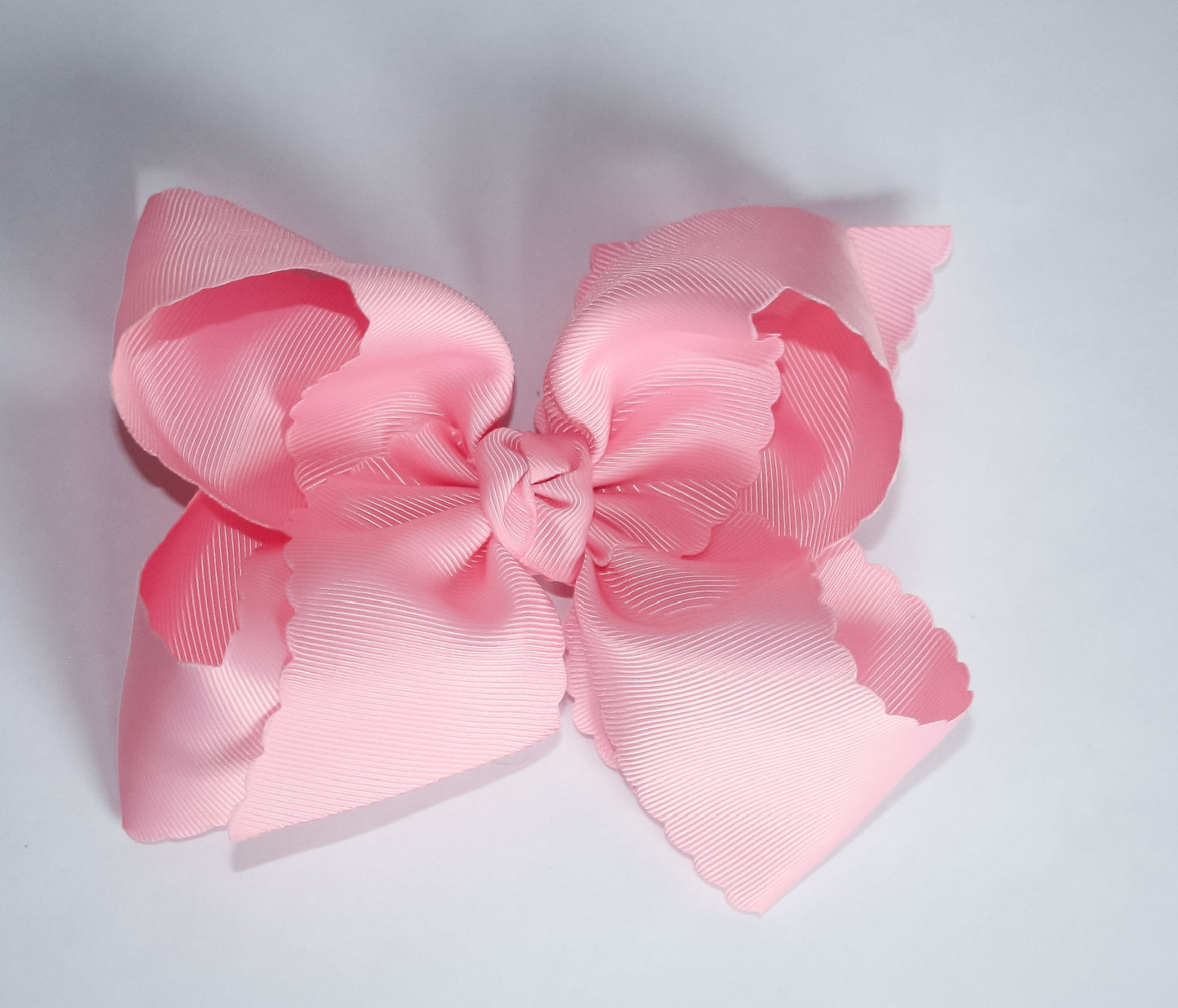 Scalloped Edge Bow (Pink, Light Pink, Blue, White) 5.5”