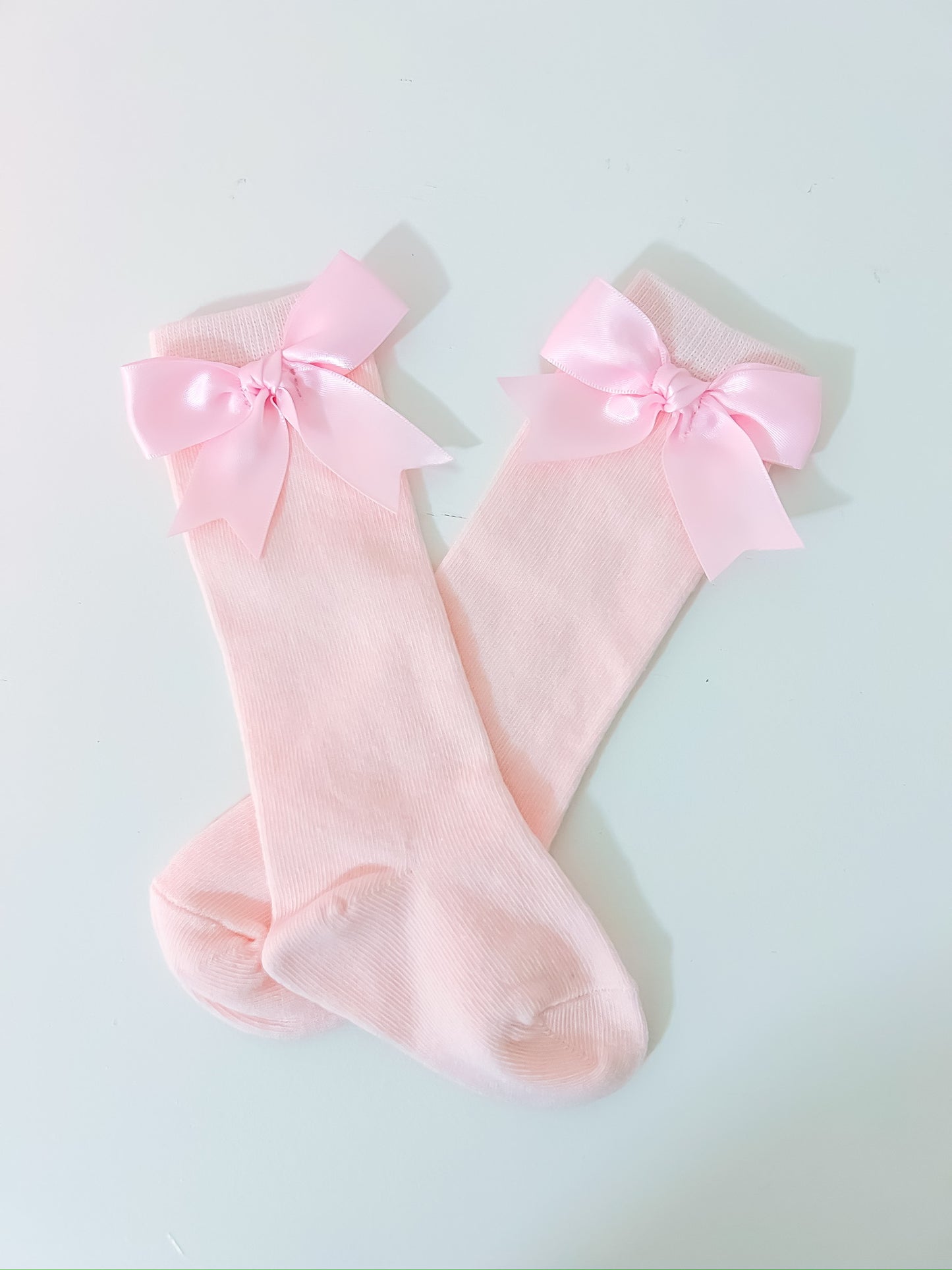 Knee High Pink Bow Socks