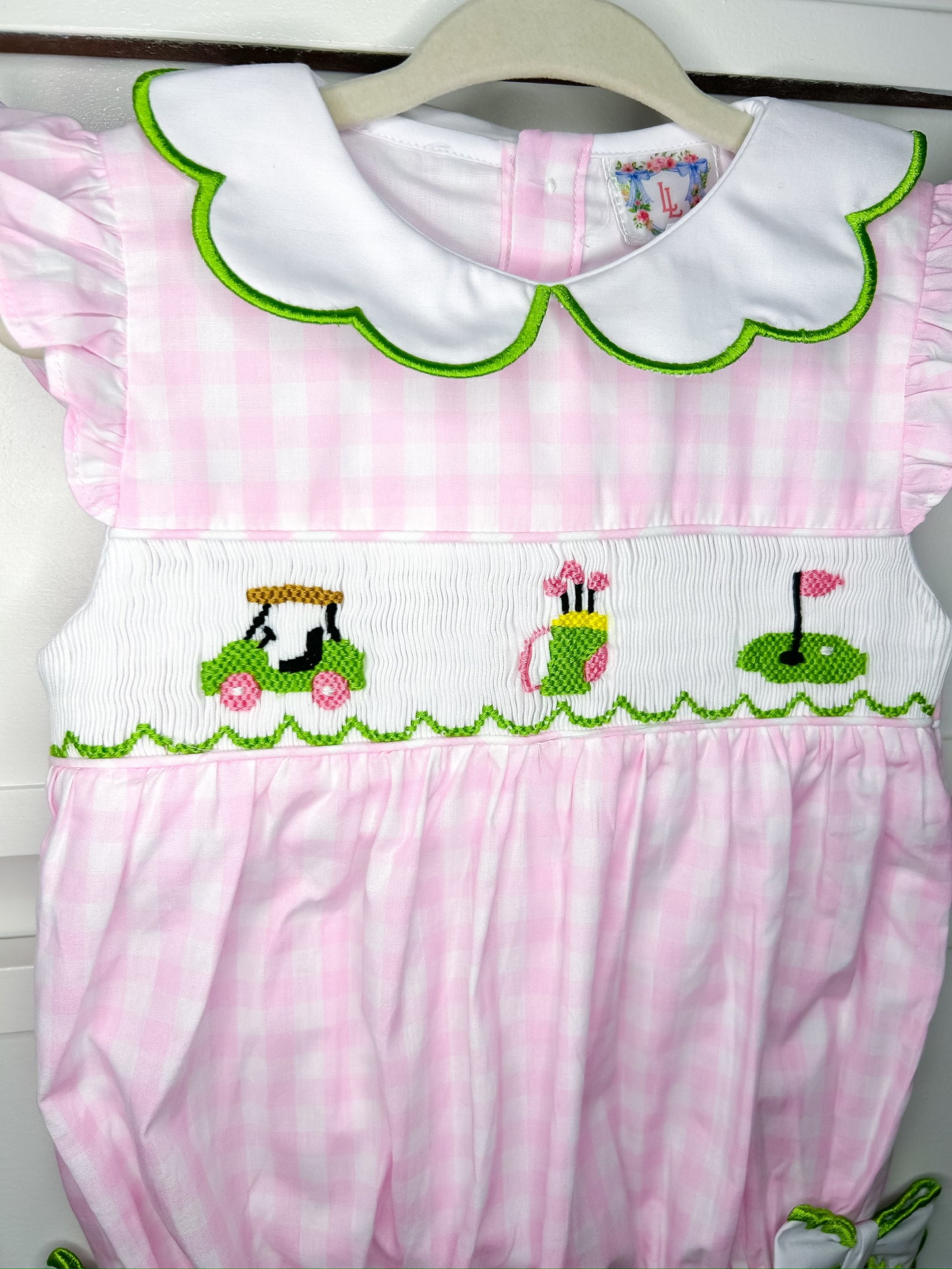 Hand Smocked Gingham Golf Bubble