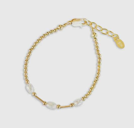 14K Gold-Plated Pearl Baby Emery Bracelet