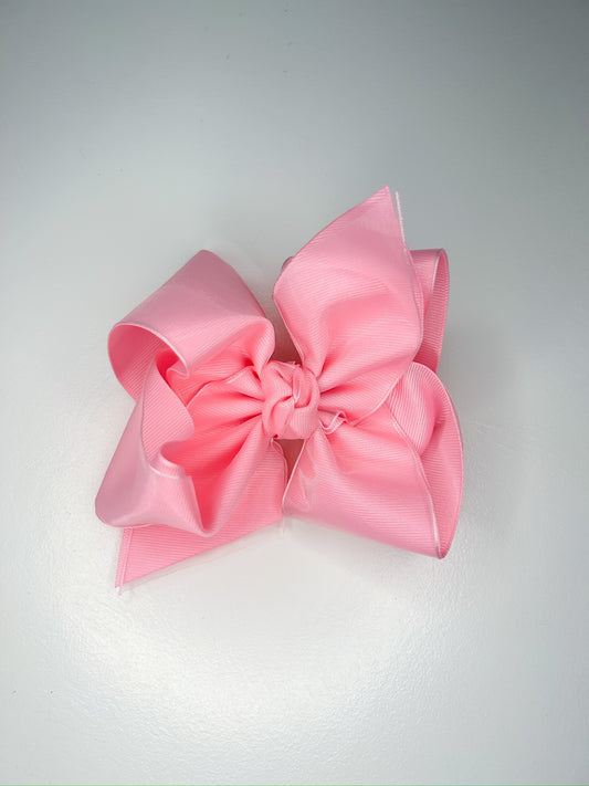5.5” Pink Layered Organza/Grosgrain Bow
