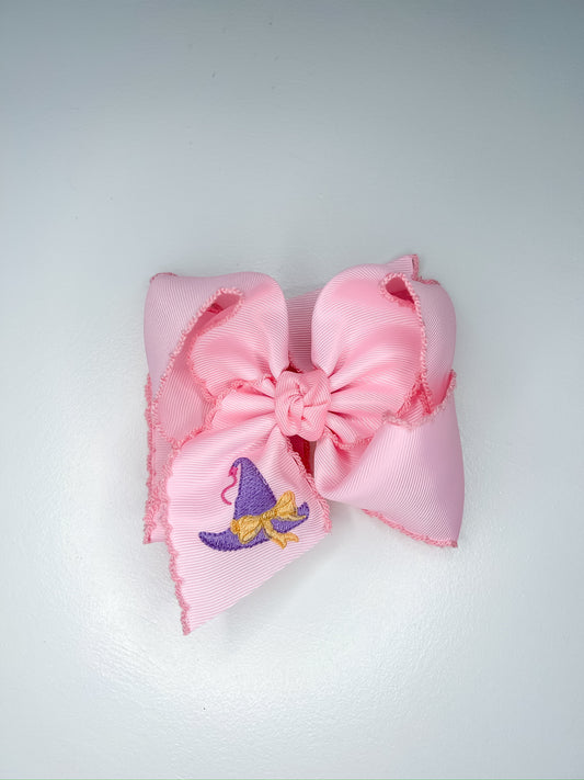 5.5” Crochet Edge Witch Hat Bow