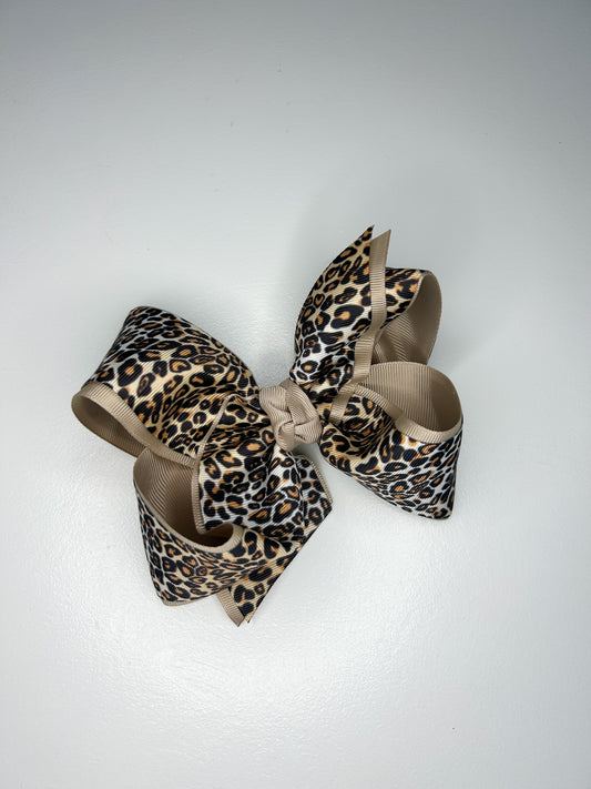 5.5” Layered Leopard Bow on Clip