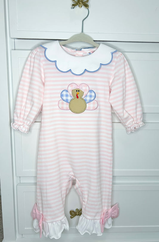 Gingham Appliqué Turkey Romper