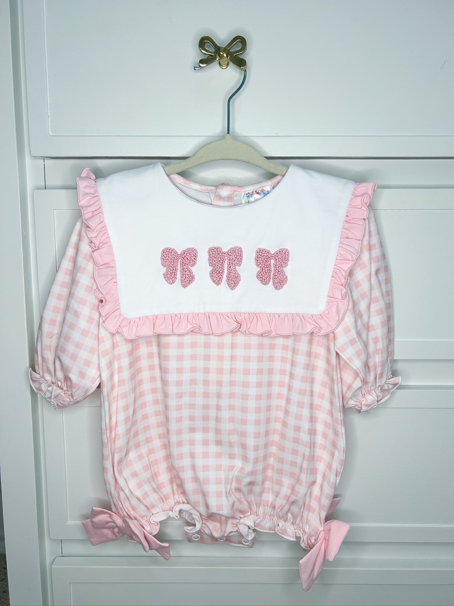 French Knot Bows Gingham Bubble