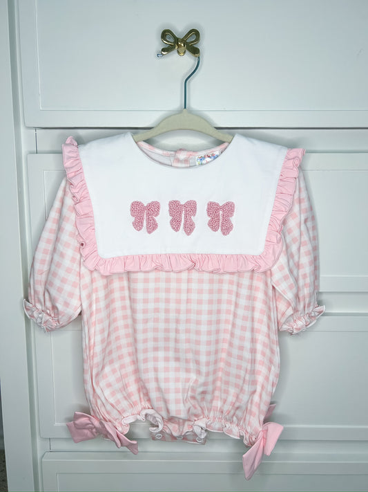 French Knot Bows Gingham Bubble