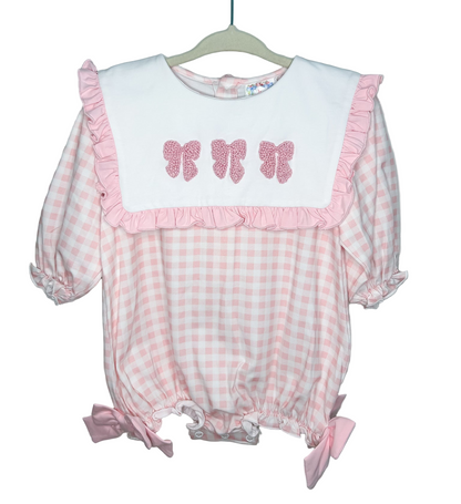 French Knot Bows Gingham Bubble