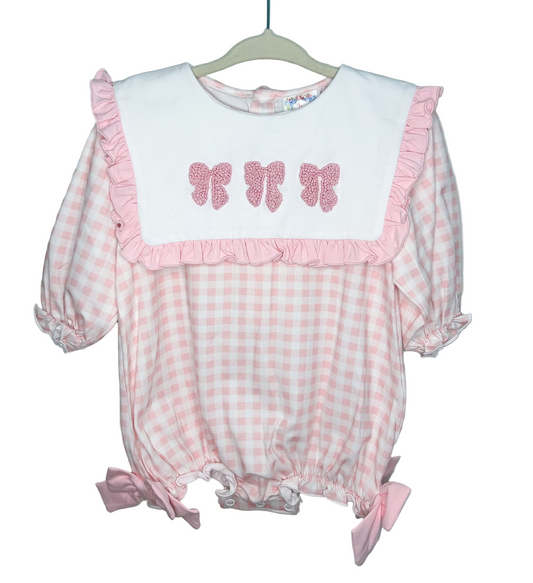 French Knot Bows Gingham Bubble