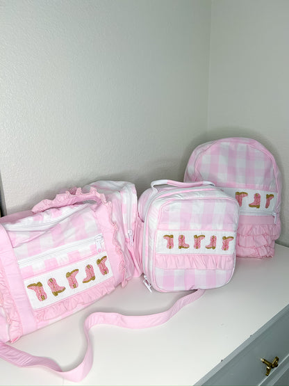 Hand Smocked Boots and Gingham Full Set