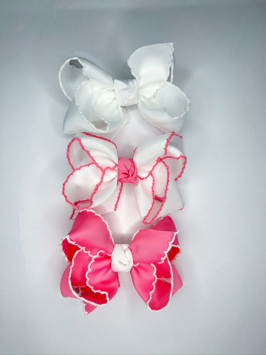 4.5” Crochet Edge Bow on Clip