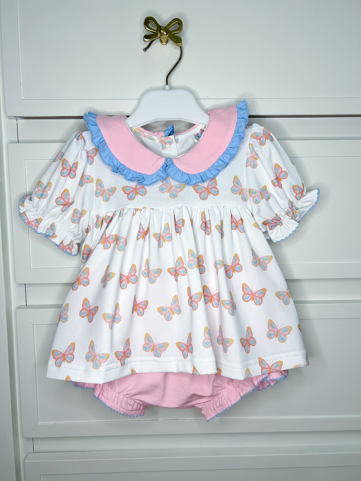 Pink & Blue Butterfly Bloomer Set