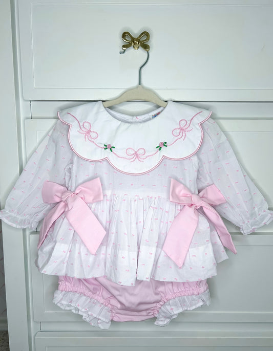 Florals and Bows Swiss Dot Set