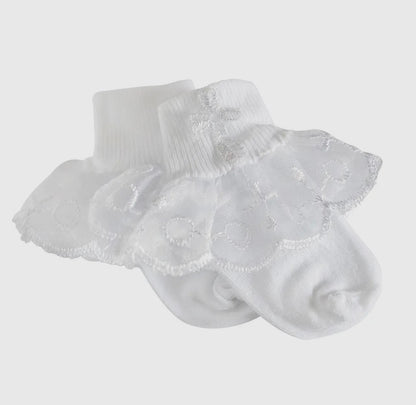 Baby Girl Cross Socks with Lace