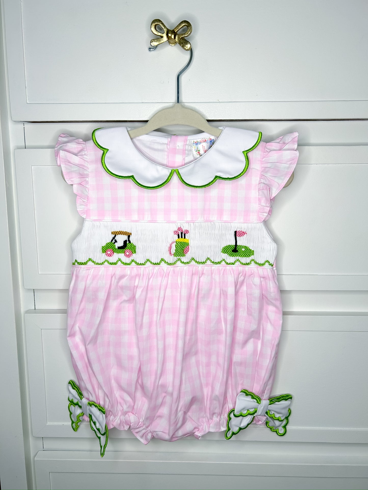 Hand Smocked Gingham Golf Bubble