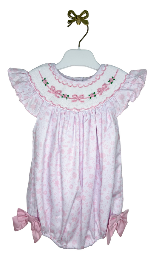Hand Smocked Florals and Bows Bubble