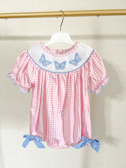 Smocked Butterfly Bubble Romper